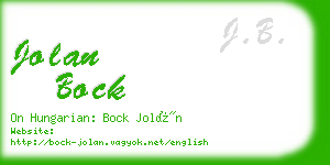 jolan bock business card